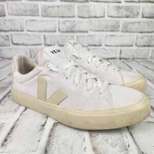 Veja Campo Canvas Women Size 10 White Low Top Fashion Sneakers Comfort Casual